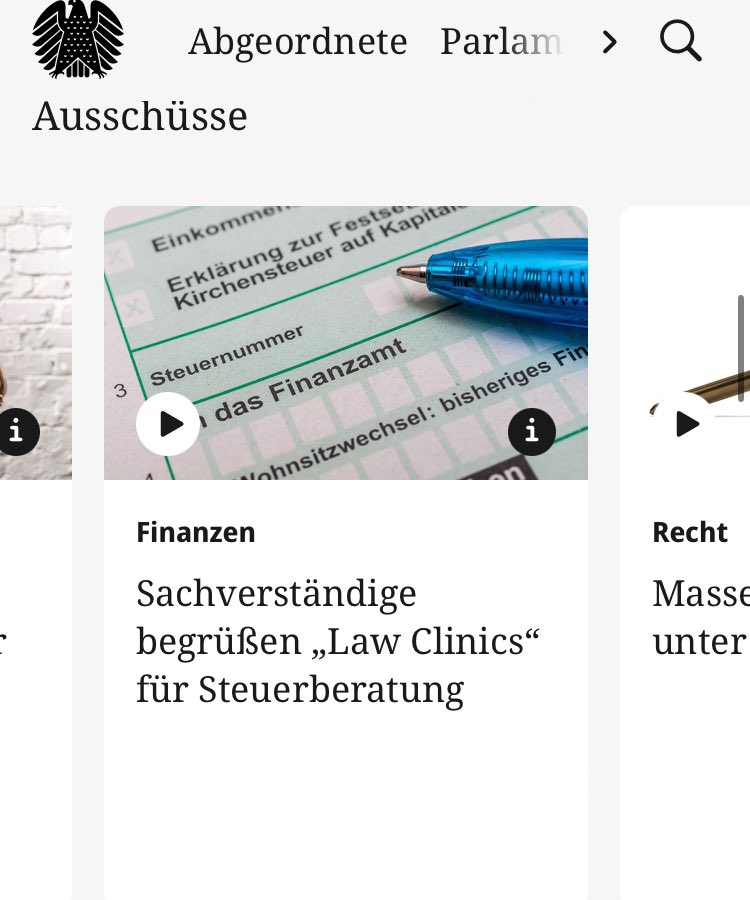 Wenn ich nichts verpasst habe, ist jetzt niemand mehr grundsätzlich gegen tax law clinics - keine Partei, kein Verband, kein Sachverständiger. 

Ich denke, man kann schon mal vorsichtig denen Anerkennung zollen, die seit 2015 beharrlich darum gekämpft haben. @ThKess <a href="/VFS_Hannover/">VFS Hannover</a>