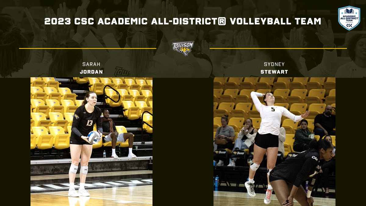 Congratulations to our 2023 CSC Academic All-District® Volleyball honorees!🥳 📰:towsontigers.com/news/2023/12/1… #GohTigers