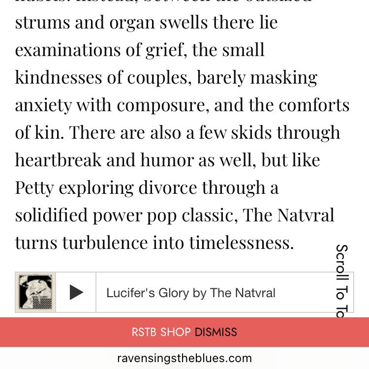 Thanks to @RSTBRecords for including ‘Summer of No Light” (@DirtyBingo) in their best of ‘23! “The Natvral turns turbulence into timelessness.”