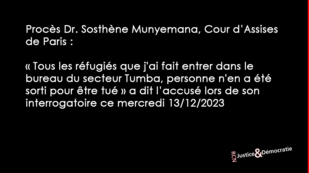 Procès Dr. Sosthène Munyemana, Cour d’Assises de Paris; mercredi le 13/12/2023.

<a href="/ambafrancerwa/">Ambassade de France au Rwanda 🇫🇷🇪🇺</a> 
<a href="/BelgiumRwanda/">Embassy of Belgium in Rwanda</a>