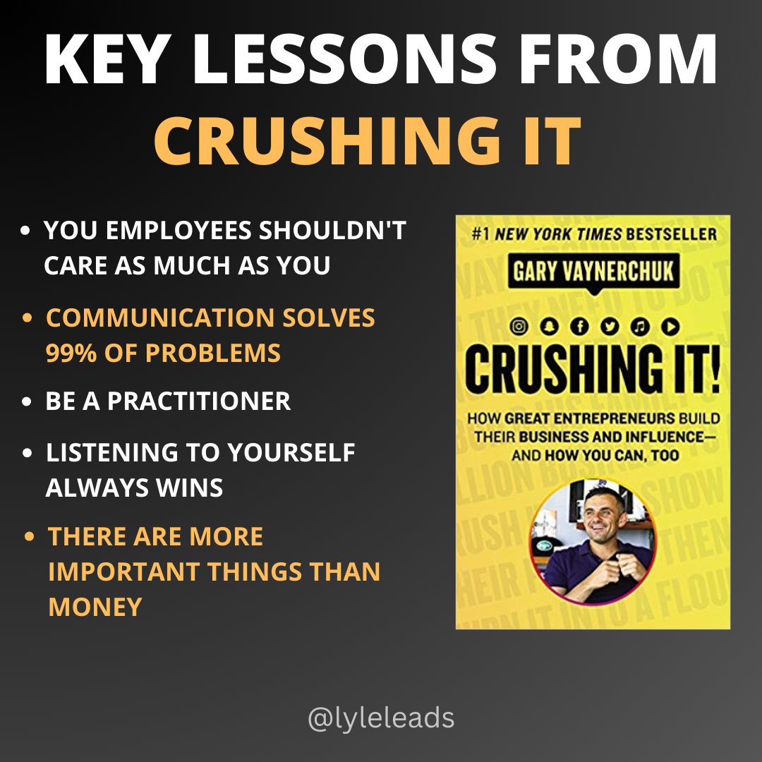 Crushing It: Entrepreneurial Wisdom for the Modern Era 🚀💡Which lesson from 'Crushing It' ignites your entrepreneurial spirit?

#EntrepreneurialDrive #EffectiveCommunication #PractitionerMindset #BeyondMoney #TrustYourInstincts #BusinessWisdom #SuccessStrategies