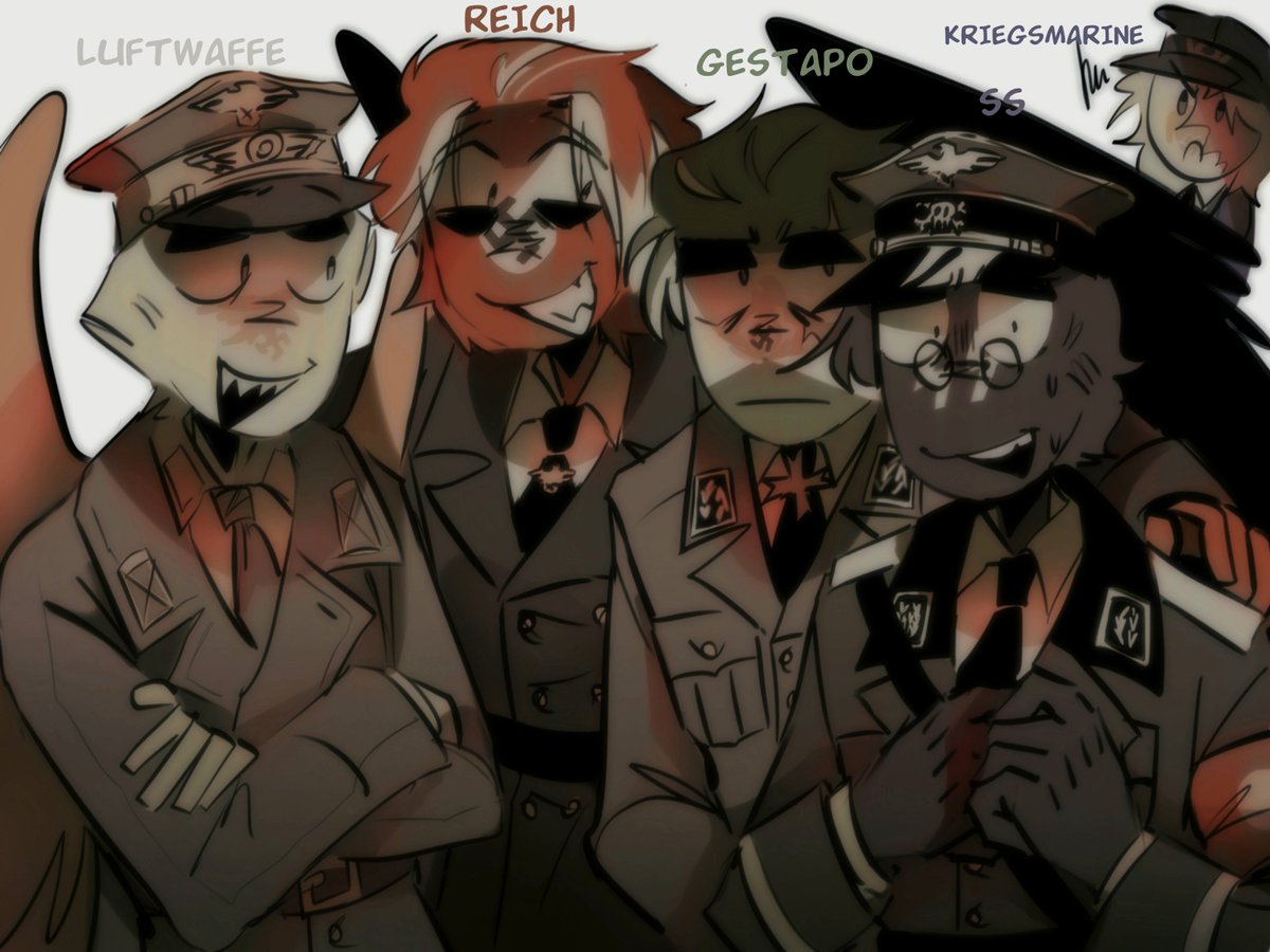 BlyatRumyn1999's tweet photo. Nazi gang😳

#countryhumans 
#countryhumansthirdreich
£countryhumansnazi
#countryhumansss https://t.co/IWHszSAC2C