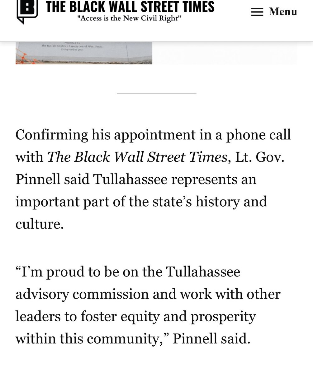 I’m confused to see this statement considering you joined the advisory committee to study reparations for Oklahoma’s oldest surviving all-Black town, Tullahassee. 2 years ago @LtGovPinnell you told me you were proud to foster equity. Which is it? theblackwallsttimes.com/2021/09/29/lt-…