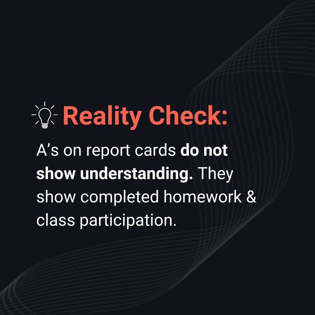 A recent study from Learning Heroes revealed that most parents think their child is doing much better in school than they actually are. Why, when students are graded?

Unfortunately, good grades don’t = grade level understanding.
