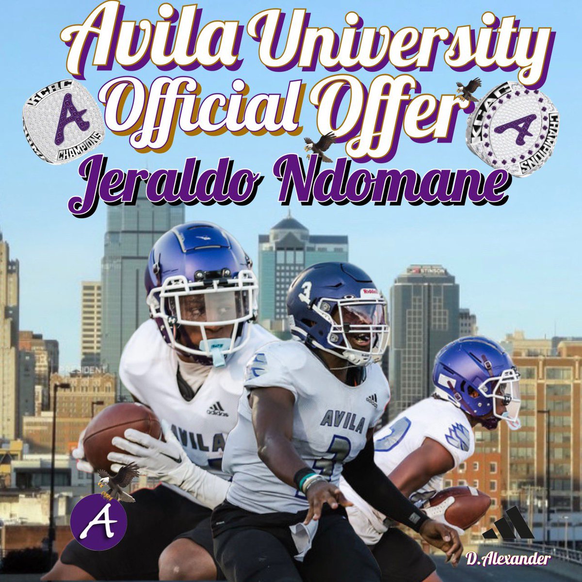 #AGTG After a good conversation with @TheCoachCoty I’m blessed to have received an offer from Avila University @AvilaFootball @faizolbouchard8 @JPRockMO @NKCFootball