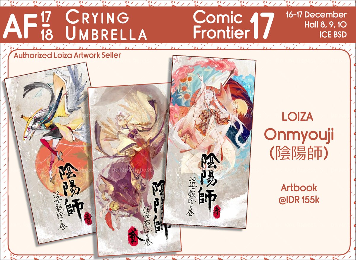 xiaolonghecha's tweet image. Also, Loiza &amp;amp; @beanscurd entrusted some of their artwork to us, thank you @SugarPrincessM1 for bringing them to ID~
📂 Fandom: Onmyouji 

#comifuro17 #comifuro17catalogue