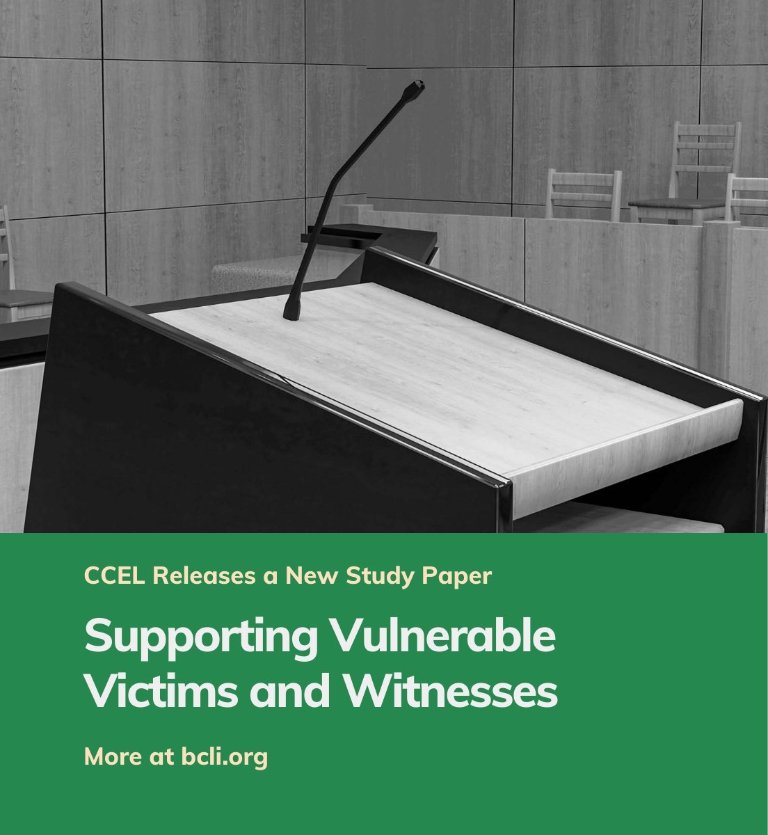 Check out our newly released study paper on Supporting Vulnerable Victims and Witnesses: lnkd.in/dqvTepAQ 

This study paper identifies barriers and considers best practices to support vulnerable adults who are involved in the criminal justice system. #elderabuse