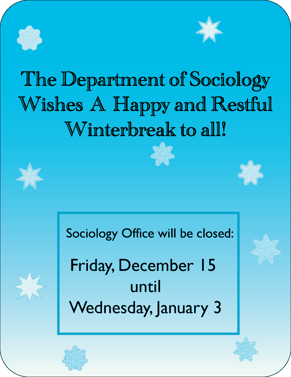 Happy Break Everyone! Please note the admin office will be closed starting this Friday, December 15th.

Our team will be working remotely, so don't hesitate to send an email if needed.

A peaceful and healthy break to all 🌞
- Soc Office
