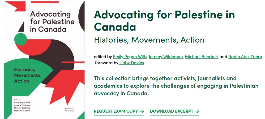 How many #cdnmedia stories in the past two months have included interviews with people involved in the book 'Advocating for Palestine in Canada' (2022 @fernpub) #canlit?