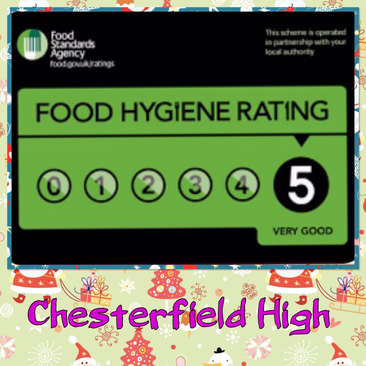 Super delighted for the 5 Stars @ Chesterfield High School!! Especially after the 4 stars we inherited. Great job Liam, Vicky and the team!! 👍🥳@mellorscatering @mrtonybaloni @Andrew_W4 @marklyons151162 @nugent_nicola