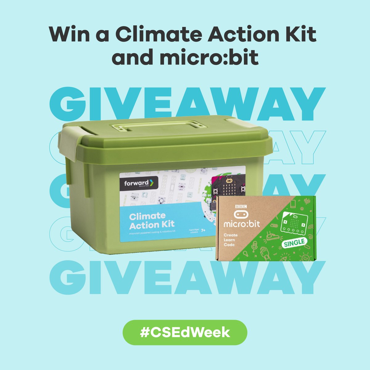 *Drum roll please* 🥁
🌟WE HAVE OUR #CSEDWEEK WINNERS! 🌟
Congrats on winning a Climate Action Kit and micro:bit!
@hollowayreader & @michellesbettis  
@MissJShields1 
@LoriTecler & @lori_huntsman 
@Gregbagby & @hannahEbagby 
We can’t wait to see the fun things you create! 🌎🤖