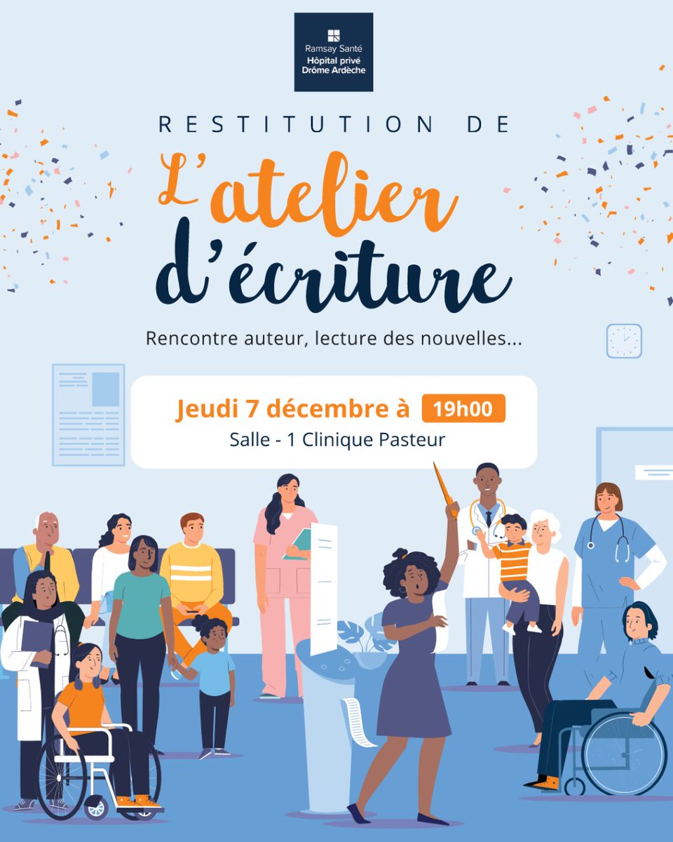 short_edition's tweet image. 👀 Retour sur l’événement du 07/12 à l&apos;Hôpital Privé Drôme-Ardèche🖊️ Les patientes en oncologie et soins de support se sont rendues à l’hôpital pour lire des histoires à voix haute ! Un moment de partage créant des liens uniques à travers la magie des mots 📘❤️🏥
#ShortEdition