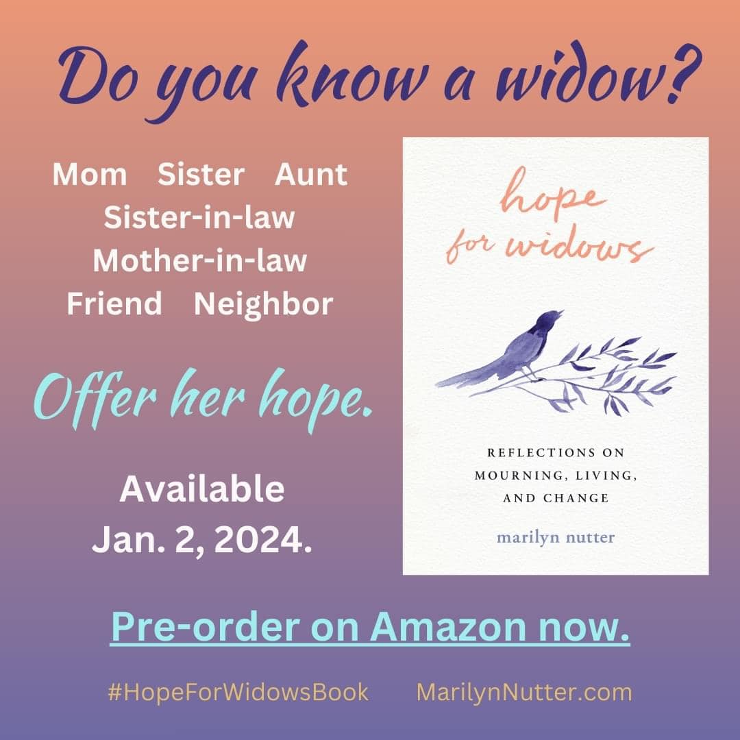 KatyKauffman28's tweet photo. Everyone needs hope, but especially when they've lost a spouse. Author @MarilynNutter shares hope in Hope for Widows, releasing on 1/2/24 but you can order now on Amazon.
My prayer is that God draws each hurting heart close to Himself this Christmas.
#hope #hopeforwidows https://t.co/l8zFTPMwVX