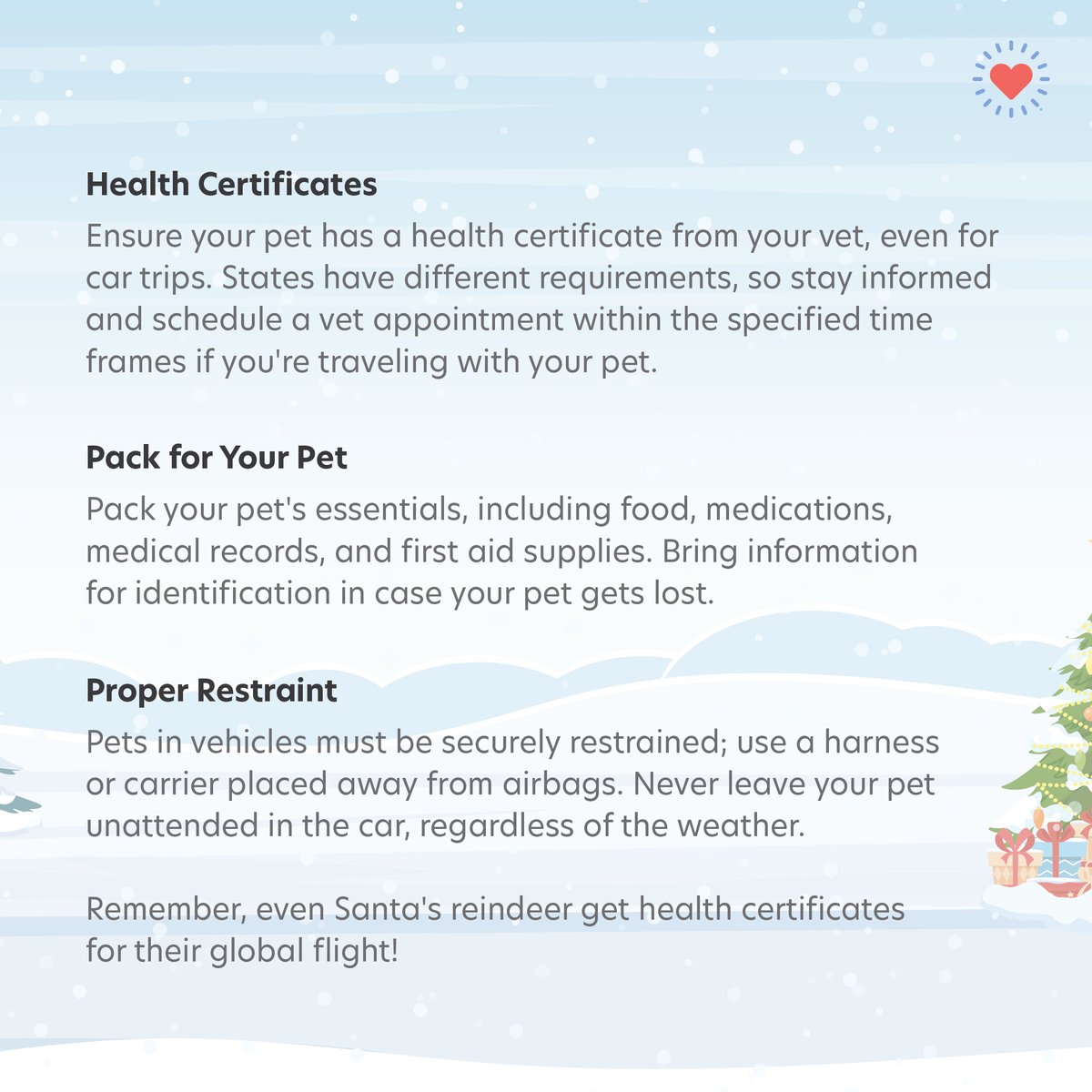 helloscratch's tweet photo. Heading out for the holidays? Whether your furry friend is coming along or staying behind, it's crucial to take these precautions to keep them safe during your travels.

#scratch #scratchfinancial #scratchpay #petsafety #holidaytravel https://t.co/StGrsHnpxO