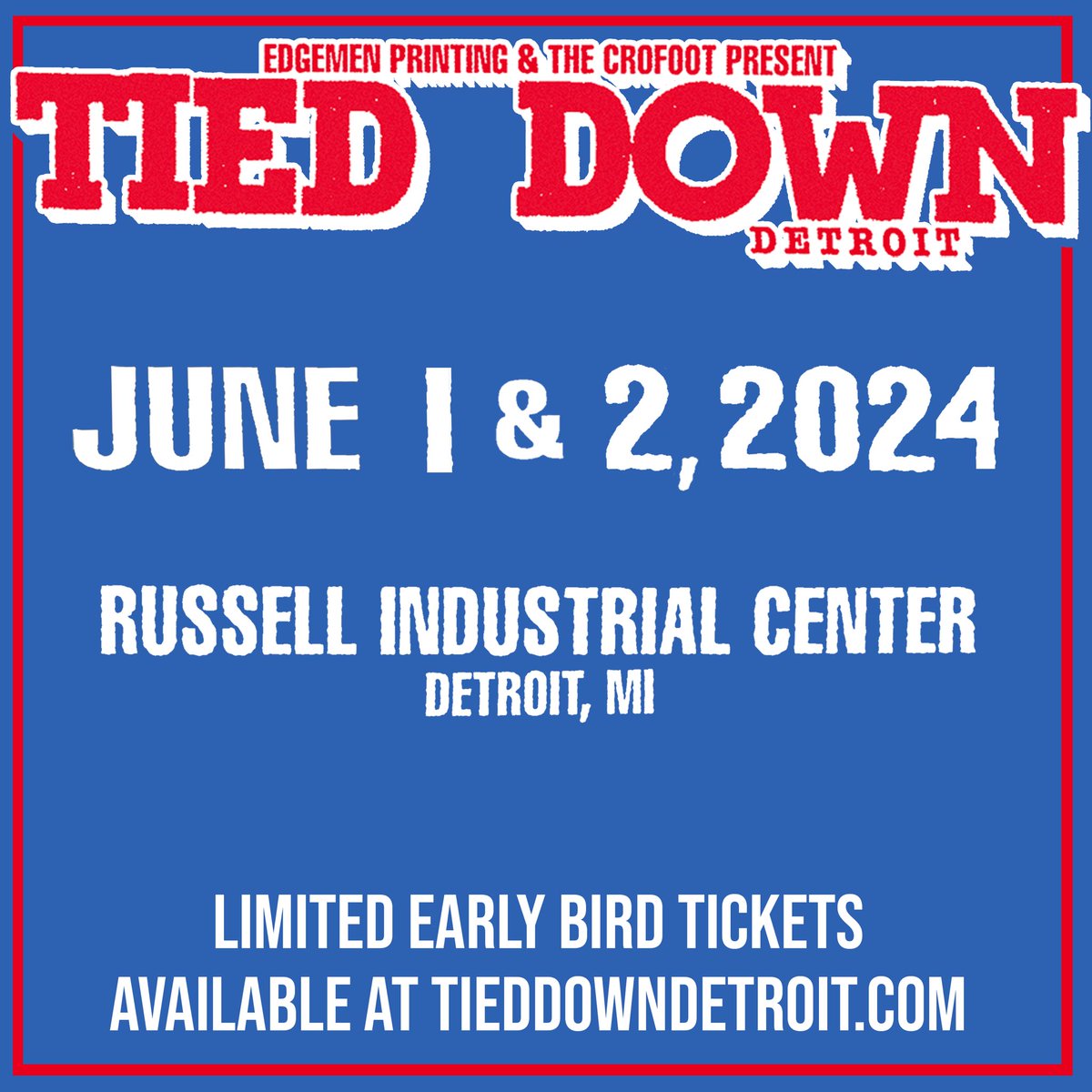 We’re bad at twitter or X or whatever and an hour late on this tweet. Tickets available at tieddowndetroit.com