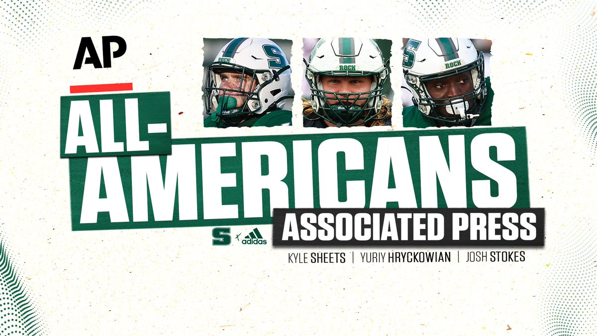 FB: Slippery Rock landed three players on the 2023 Associated Press (AP) Division II All-America team with Kyle Sheets (1st team WR), Yuriy Hryckowian (1st team OL) and Josh Stokes (2nd team DB) being honored. Details🔗: bit.ly/3RoPIJH