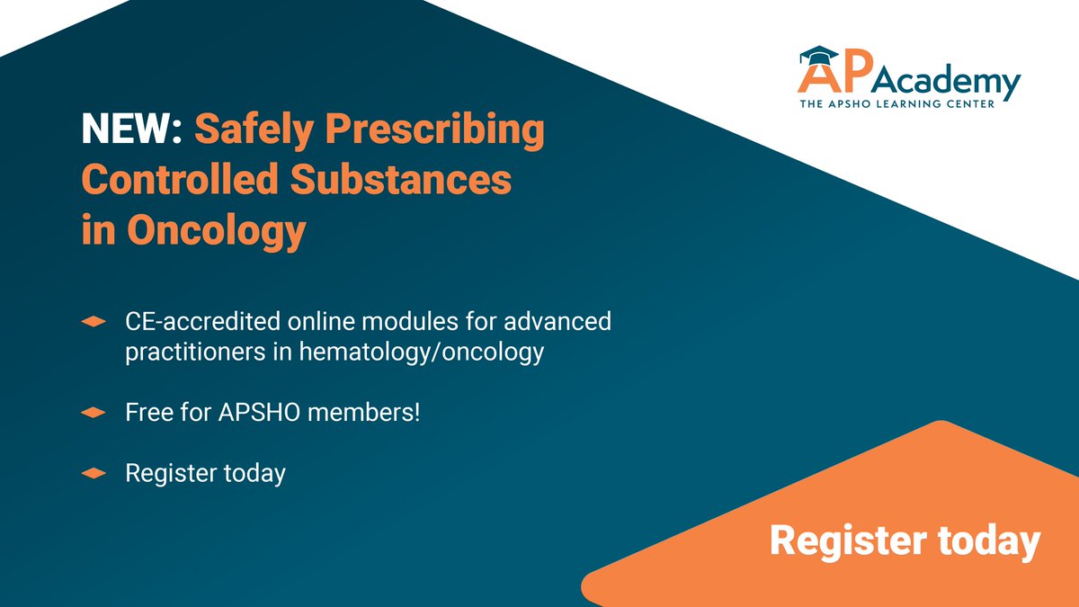 APSHOorg's tweet photo. The new #APSHO AP Academy courses on how to safely prescribe controlled substances in oncology are here! These CE-accredited online modules are for #AdvancedPractitioners in hematology and oncology. Register today! https://t.co/e0yriA8dAE
#APEducation #SUDModules #APAcademy https://t.co/oj4M0WGPRd
