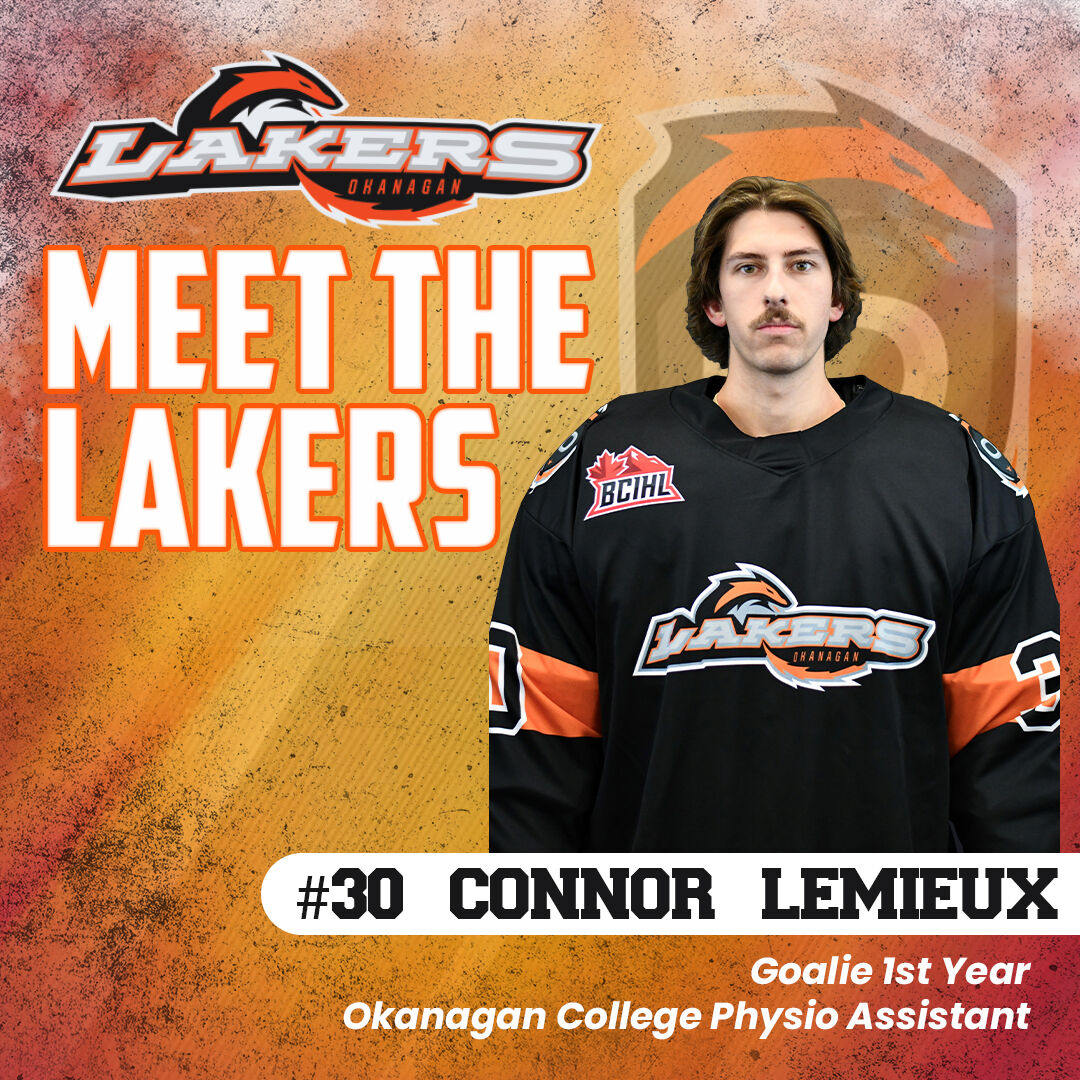 OkanaganLakers's tweet image. Okanagan Lakers rookie goalie Connor Lemieux!

#GoLakersGo #BCIHL #MeetTheLakers