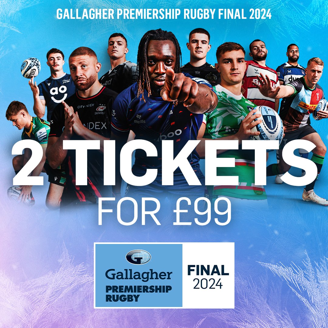 ✨ Spread the festive cheer with the gift of rugby this Christmas! 🏉 Two tickets for just £99 to witness the epic showdown at this season's #GallagherPremFinal 🏆 🎁 bit.ly/3GHtuNY