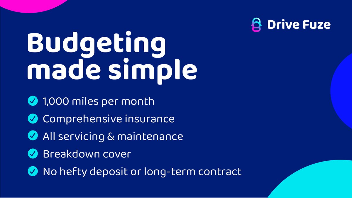 DriveFuze_'s tweet photo. Budgeting can be a daunting task, but working out your car costs can be simple ✅

Have you considered an all-inclusive car subscription? With no unexpected costs or long-term contracts, all you need to think about is fuel or charging.

Find out more at https://t.co/wVJHWmhweO https://t.co/1DW0I11WBK