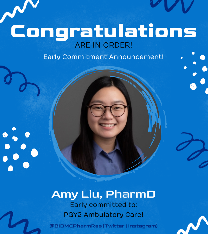 🎊 Early commitment announcements!🪇

#TwitteRx We're pleased to announce that Michael Vala @valamycin is staying on for his PGY2 in ID and Amy Liu @amyliuRX is staying on for her PGY2 in AmbCare!

Congratulations!  We are thrilled to continue our journey with you 👏