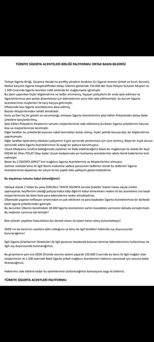 mushlee4949's tweet photo. #soygunvar
SİGORTA ACENTELERİ MAĞDUR! MÜŞTERİLER MAĞDUR! BİR GECE ANSIZIN İPTAL EDİLEN SİGORTALARIN İADELERİ YOK! HABER YOK BİLGİ YOK ÇÖZÜM YOK!
@RTErdogan @seddkofficial @HMBakanligi @TOBBiletisim @SaikTobb @memetsimsek. https://t.co/6zEQBmsHkJ