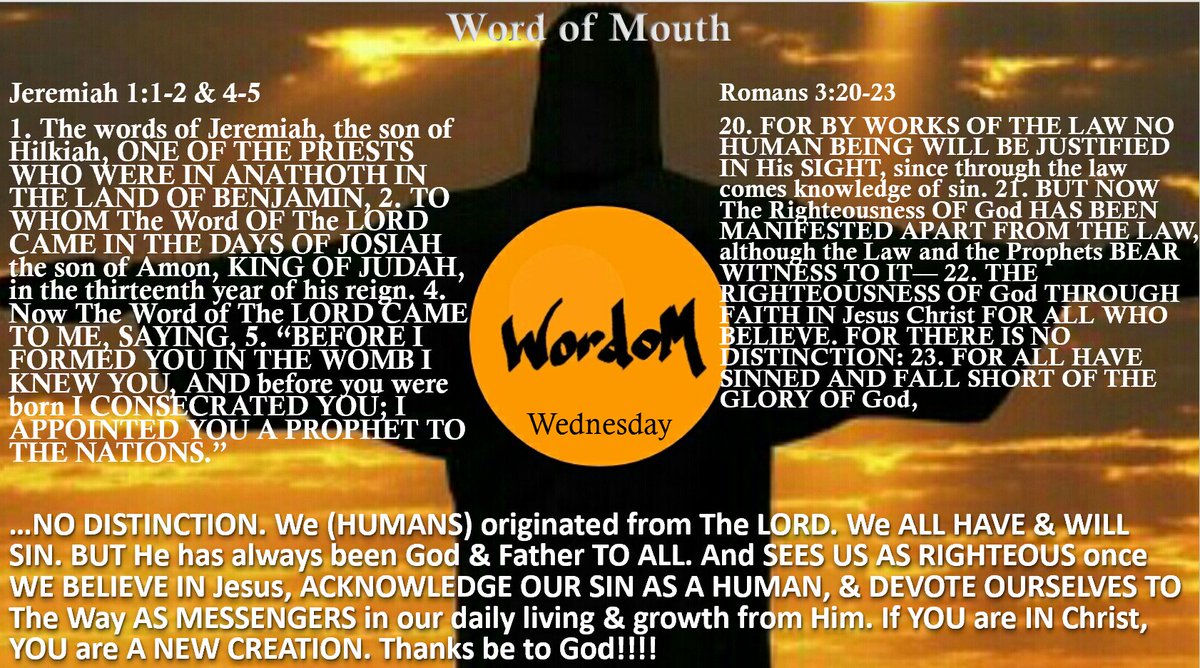 #GodMorning!!!
We can worry about the wrong thing (race, rule, religion, etc.) most times. Don't miss #TheMessage, worried about the messenger's #differences. There is...

#GodAndFather #RighteousnessInChrist #HolyAndBlamelessHuman #WordoM #GodmorningWednesday #LiveLoveLight