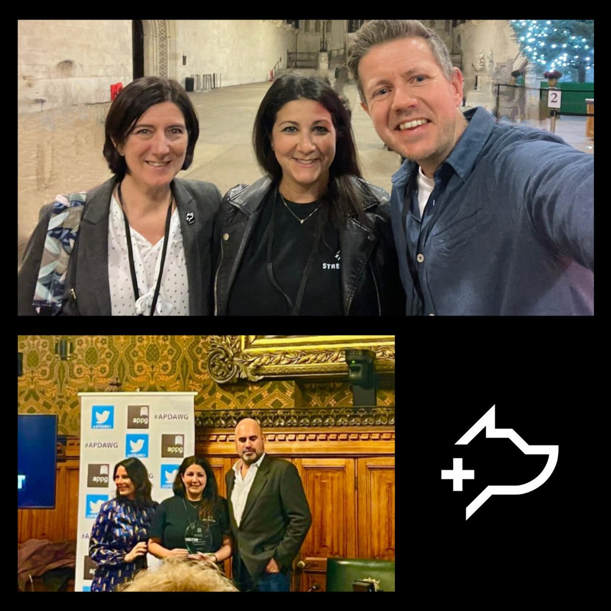 We were thrilled to attend the #APDAWG December meeting in Parliament, joined by @wolfwinkle ✏ Also delighted that StreetVet Co-founder Jade Statt won the Unsung Heroes 2023 & Philippa Robinson Dog Welfare Award 🏆⭐💙 #StreetVet #AnimalCharity #Donate #AwardWinner @APDAWG1