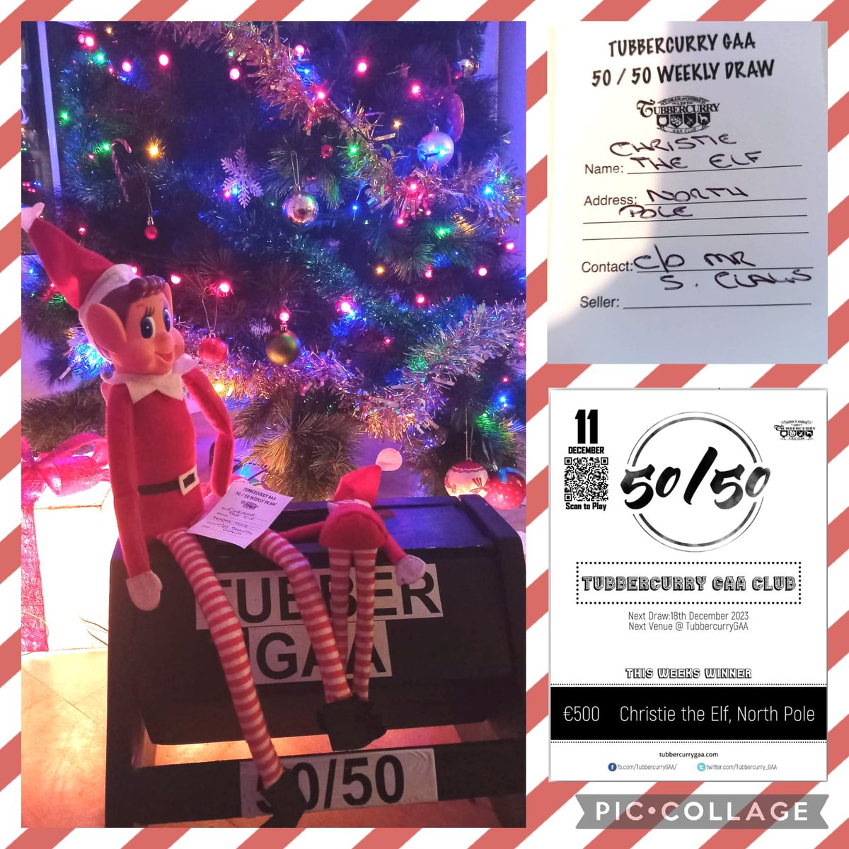 We had some unwanted visitors to HQ last night,Even the elves are looking to get their hands on a few quid for xmas we have given away over €12,000 in this year so far why not play through the link below to potentially get your name on a winning ticket lottoraiser.ie/TubbercurryGAA…