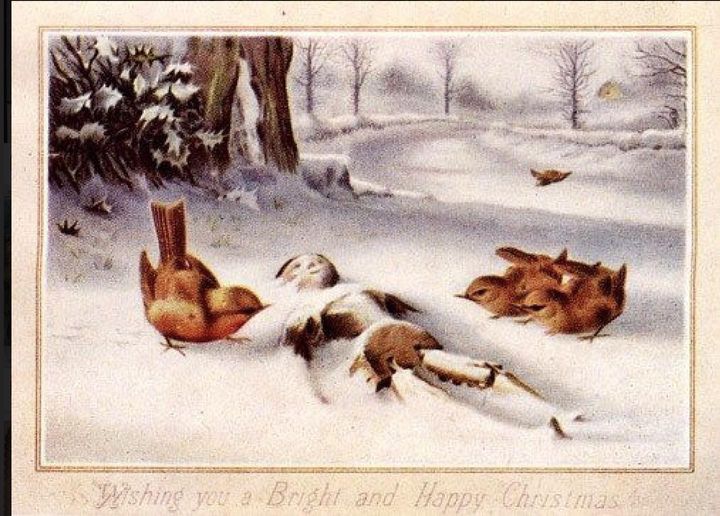 I can't imagine why the youthful-corpse -n-the-wood-being-covered-by-snow motif on Xmas cards fell out of favour