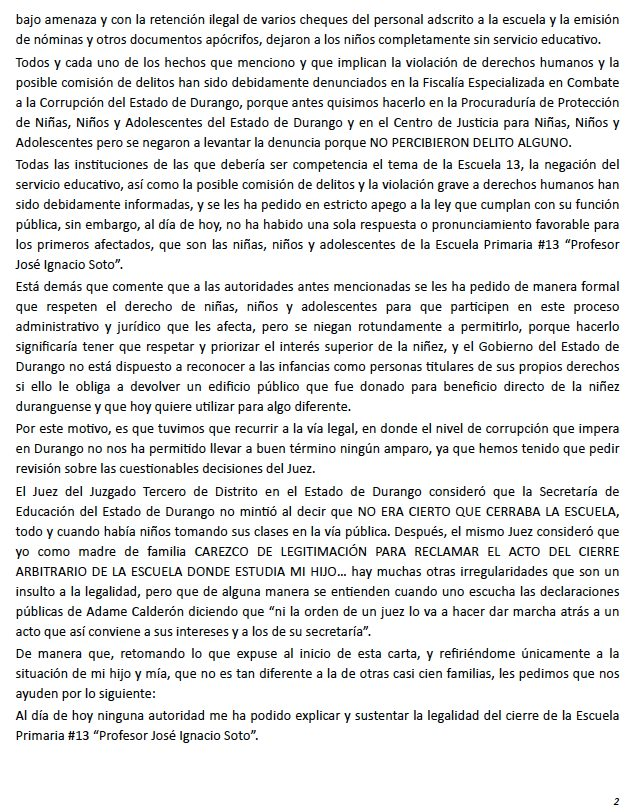 ivone_mc's tweet photo. A QUIEN CORRESPONDA:
Mi nombre es Ivone Reyes, soy una mujer autista, madre de familia de un niño de 8 años también con autismo, activista y defensora de derechos humanos; y escribo esta carta porque mi hijo y yo necesitamos de su ayuda ya que hemos sido víctimas de amenazas 🧵 https://t.co/DPfCpn4Kpg