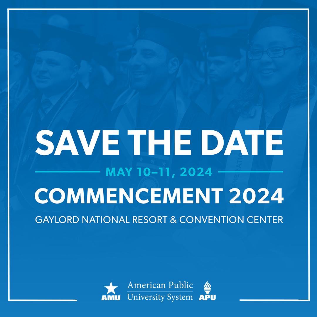 📅Save the date! Commencement 2024 is scheduled for Friday, May 10 and Saturday, May 11. 
Details: ow.ly/pCne30syr1Y

#APUSGrad #AMU4Life #APU4Life