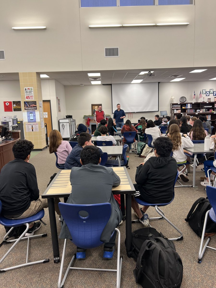 mrsmocksclass's tweet photo. Future GT Humanities students were excited to meet Mr. Black &amp; Mr. Beeson today! @FHSRaccoons @FISDAdvAcad https://t.co/xWgR98CMLi