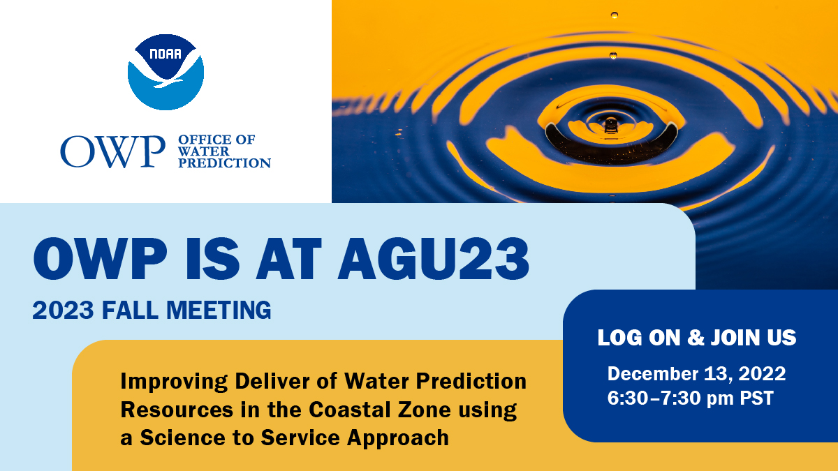 If you're at #AGU23, head over to 2007 West at 6:30 PST to catch NOAA's Coastal Coupling Community of Practice town hall! We'll see you there!