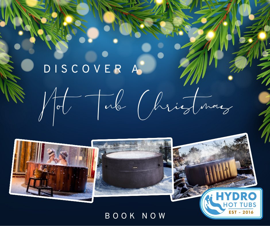 Discover a hot tub at Christmas, enjoy the soothing massaging warm water with everything taken care of.  Our team deliver set up the hot tub so all you have to do is relax, just what you need after all that Christmas shopping !. BOOK NOW from just £159 at hydrohottubs.com/book-now/