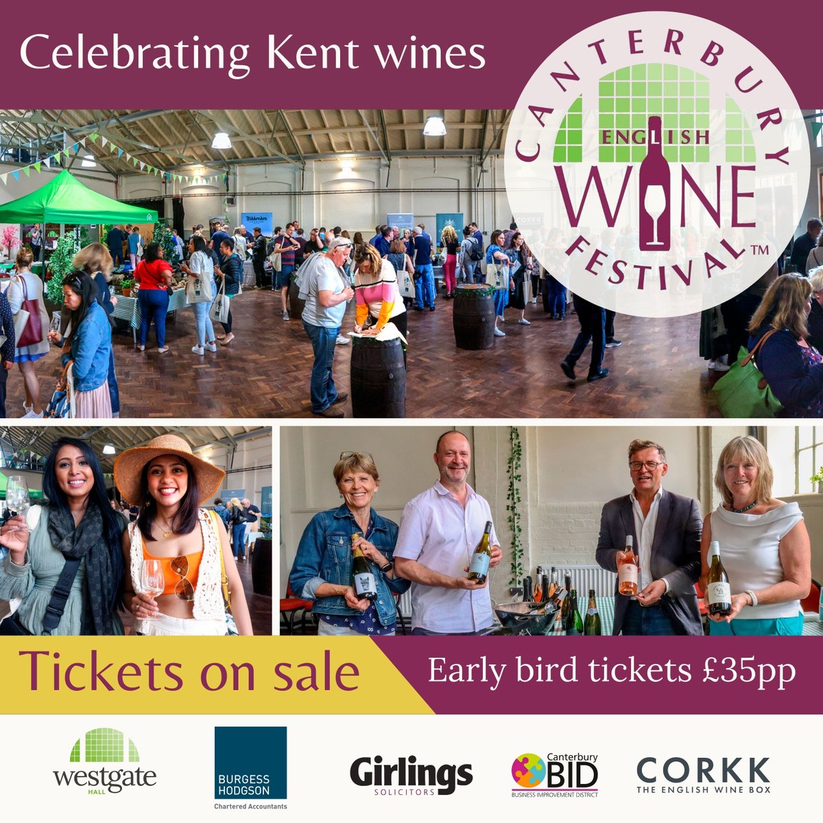 We are happy to announce that we are the headline sponsor for the Canterbury Wine Festival in 2024! Join us on the 17th or 18th of May to celebrate Kent's award-winning wines at the @westgatehall. Get your early bird tickets here: westgatehall.org/canterbury-win… #CanterburyWineFestival