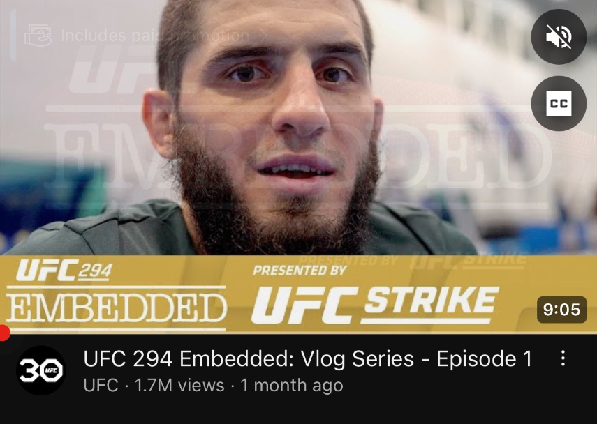 Islam Makhachev's inaugural UFC294 Embedded episode was at 1.2 million views after 3 days.

Nobody cares about Queefington. He can't sell for shit.

No wonder he doesn't stop talking about Islam. He knows who the real draw is. #UFC296