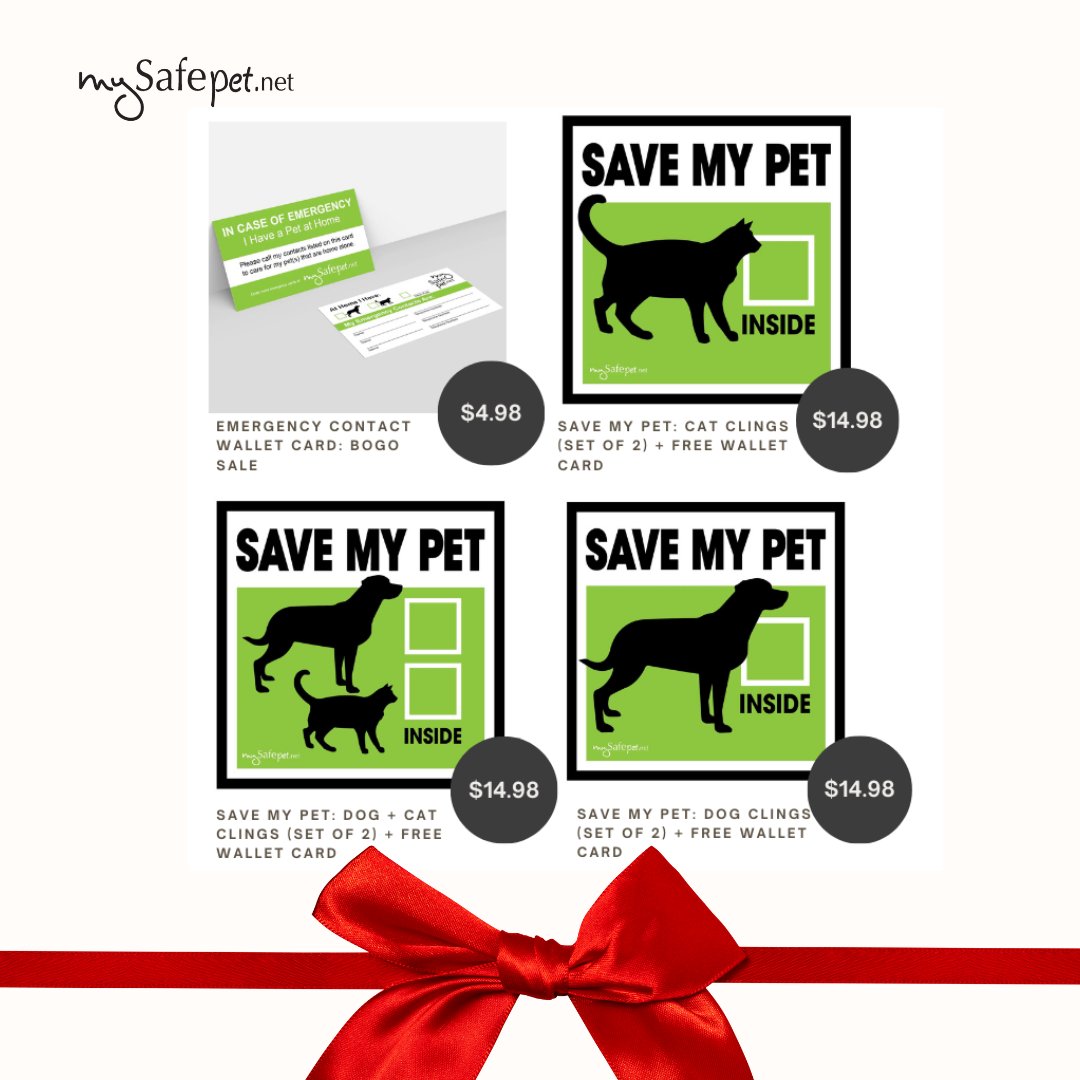 MySafePetNet's tweet image. 🐾🎄  Searching for the purr-fect gifts under $15 this #Christmas? 

Use #PromoCode [SECRETSALE] to get your:

👉Emergency Contact Wallet Cards 
👉SAVE MY PET: Window Clings 

Great for #StockingStuffers, #SecretSanta, #PetLovers, and more!

Shop now at bit.ly/46tJJtg.