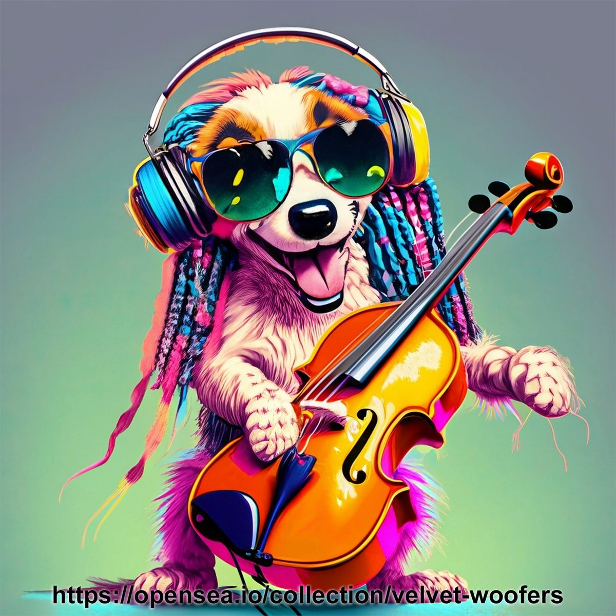 String Player for the Velvet Woofers

Electrifying NFT collectibles

opensea.io/collection/vel…

#VelvetWoofers #NFTArt #rockandroll #strings #stringplayer #doublebass #standupbass #cello #celloplayer #bassplayer #DogBand #CollectibleNFTs #NFTCollection #NFTCommunity #NFT