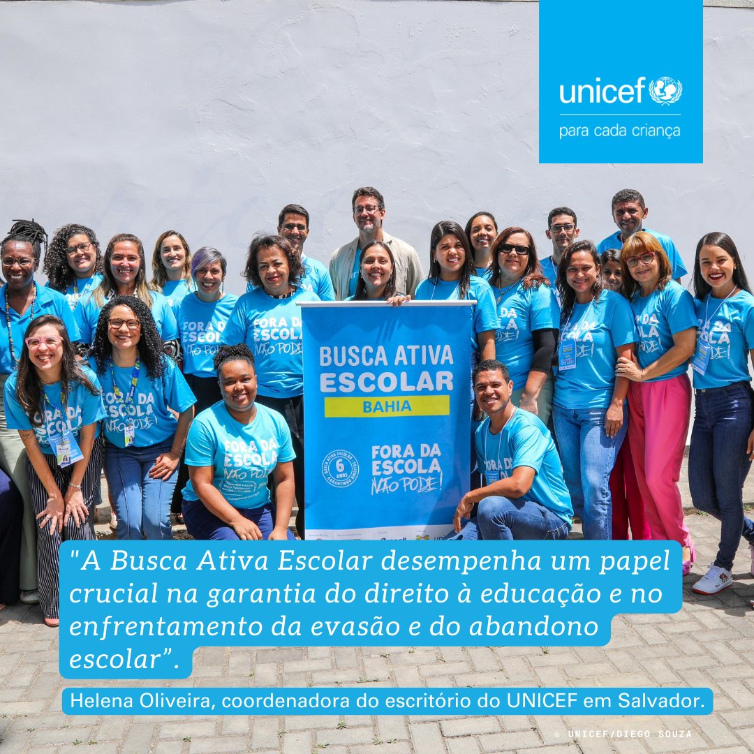 unicefbrasil's tweet photo. Na Bahia, 391 municípios (94%) já aderiram à Busca Ativa Escolar e mais de 22 mil crianças e adolescentes voltaram para as salas de aula. Para ampliar ainda mais a estratégia, o UNICEF conta com a parceria da #Bracell para as ações na Bahia.
Leia mais: https://t.co/eaLWHrHgxQ https://t.co/pK9FsvTdwO