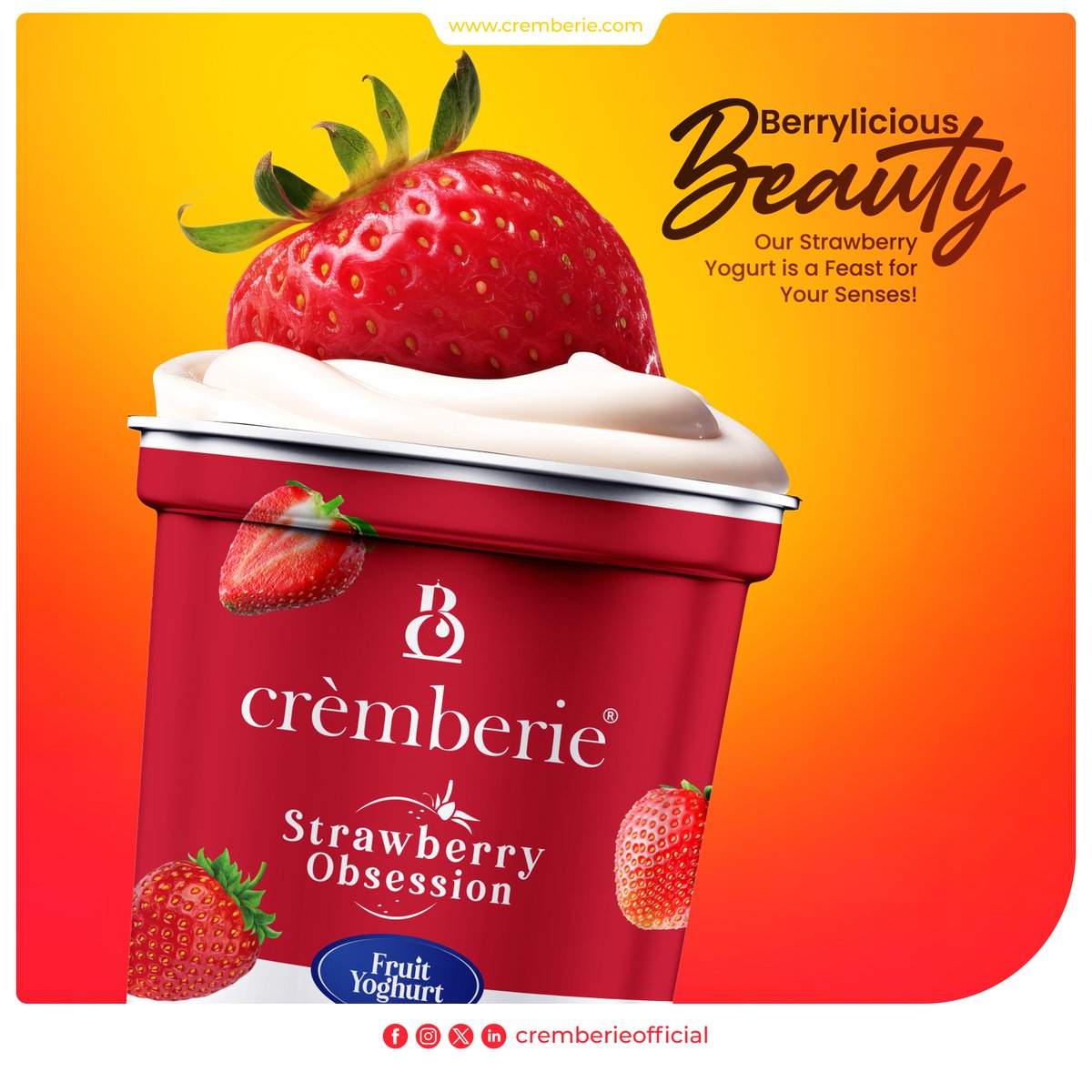 Our Strawberry Yogurt is a Feast for
Your Senses!
#berrybliss #strawberryindulgence 
#yogurtlove #tastethemagic 
#sweettreats #yogurtheaven 
#berrylicious #flavorfulfeast 
#spoonfulsofjoy #strawberrysensation 
#yogurtgoals