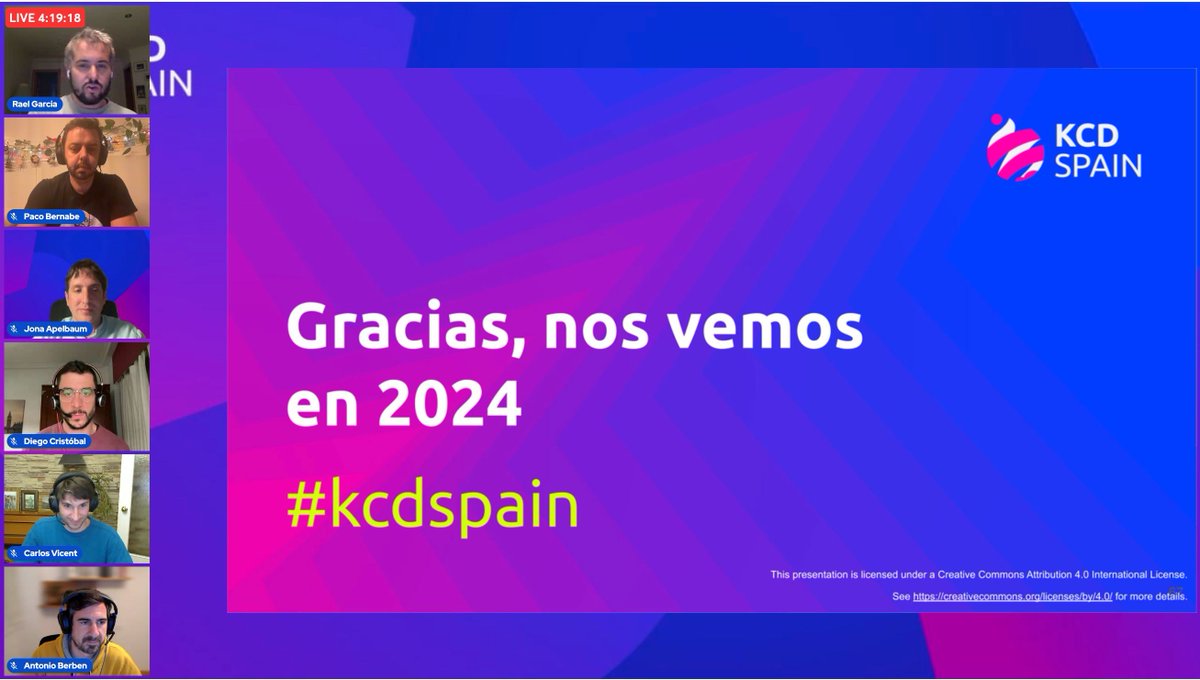 Y con esto se acaba KCD Spain 2023, gracias a todo el mundo por participar y asistir a este genial evento. Nos vemos en 2024!!!!!! #kubernetes #k8s #cloudnative #cncf #opensource #kcd #kcdspain #kcdspain2023 #devops