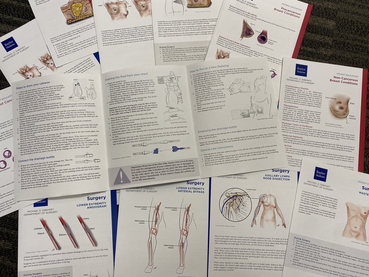 Huge collection of patient guides rolling off the press . More to come. @BCM_Surgery @BCMSurgAPP