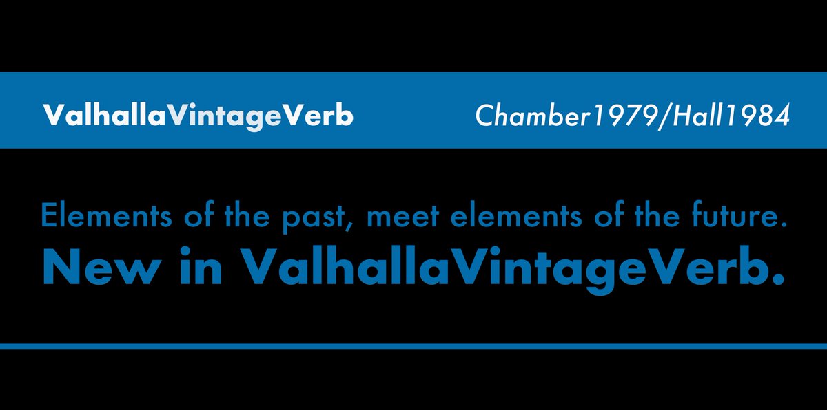 We just released the ValhallaVintageVerb 4.0.0 update. Two new reverb modes: Chamber1979 and Hall1984! valhalladsp.com/2023/12/13/val…