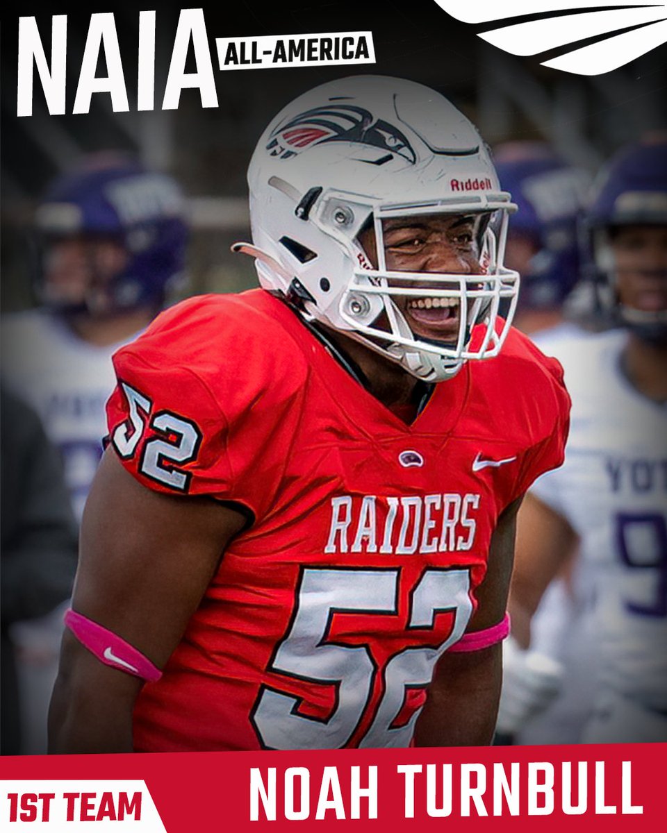 🔴 9 sacks (1st Frontier, 8th NAIA) ⚪️ 13 TFL (1st Frontier) ⚫️ 36 total tackles Noah Turnbull is the 1st @SOU_Football defensive lineman in 20 years to make the NAIA All-America 1st team! 🔗 souraiders.com/news/2023/12/1…