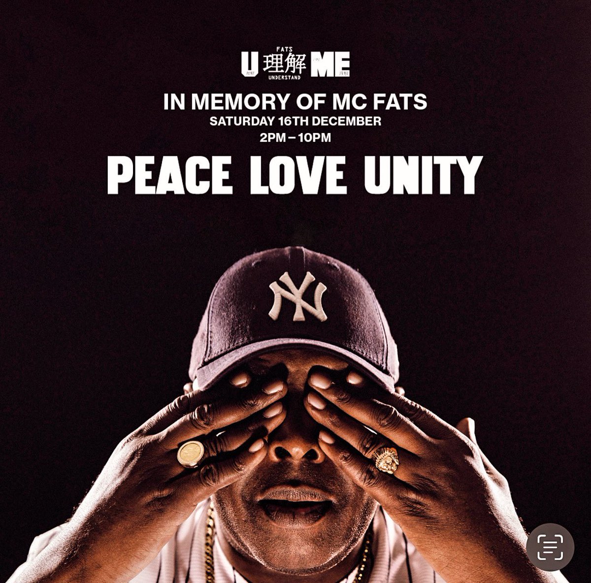 This Saturday: An unmissable memorial event to celebrate @mcsingingfats’ life and 4 decades of musical contributions across the global electronic music scene 💛💛 PEACE, LOVE & UNITY 🙏 Tickets: ra.co/events/1810854
