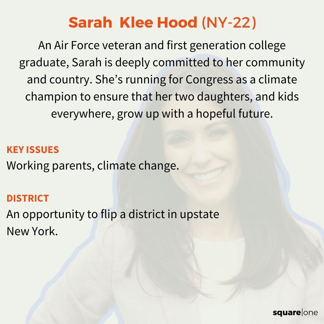 .@SarahKleeHoodNY is a mother, a veteran, a community leader... and exactly what we need in DC right now. We're proud to endorse her and support her run for Congress in the NY-22!