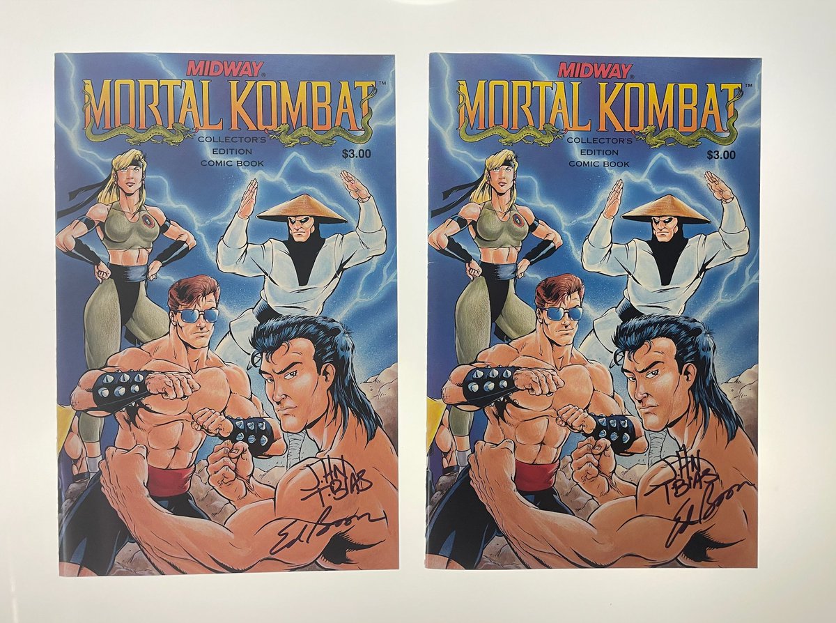 Rare treasures from the Krypt! 😲 We've got two Collector's Edition #MortalKombat comic books from '92, both autographed by the co-creators & legends themselves—John Tobias and Ed Boon. 🖊️ Bid now and support #Fight4Rare ❤️ givebutter.com/c/Fight4Rare_M… @therealsaibot @noobde