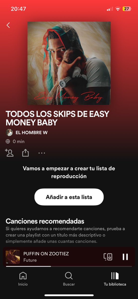 He creado una playlist en Spotify con todos los skips de Easy Money Baby, id a verla