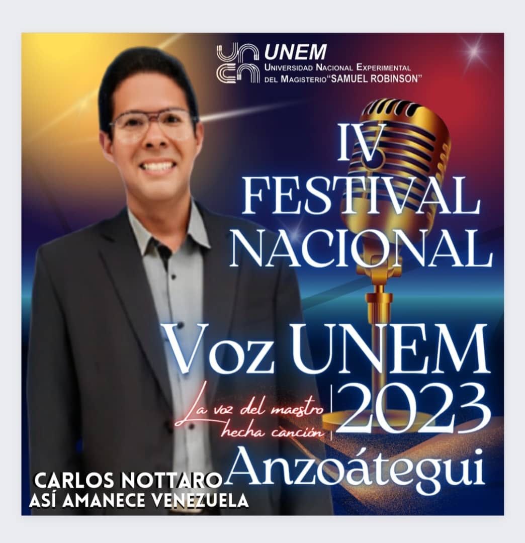 #Ahora🔈|| Desde estado Anzoátegui recibimos a  Carlos Nottaro, quien al ritmo del Vals-Pasaje, presenta de su autoría “Así Amanece Venezuela”.

¡La voz del maestro hecha canción! 

#SomosLoAfirmativo
<a href="/NicolasMaduro/">Nicolás Maduro</a>
<a href="/_LaAvanzadora/">Yelitze Santaella</a>
@MPPEDUCACION
<a href="/sandraoblitasr/">Sandra Oblitas Ruzza</a>
<a href="/mppeduniv/">@MPPEDUNIV</a>
